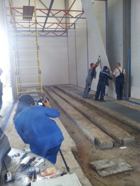 В Казахстане в Астане на Заводе по производству дизельных двигателей для локомотивов GEVO наша компания возводит моечную камеру