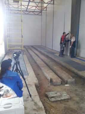 В Казахстане в Астане на Заводе по производству дизельных двигателей для локомотивов GEVO наша компания возводит моечную камеру