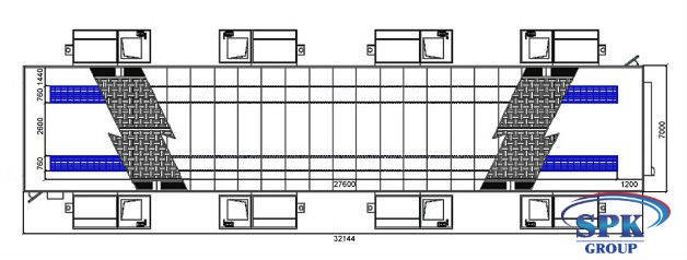 Тупиковая окрасочно-сушильная камера для вагонов и локомотивов SPK-32.7.7 РОССИЯ Оборудование окраски SPK GROUP для локомотивов и вагонов