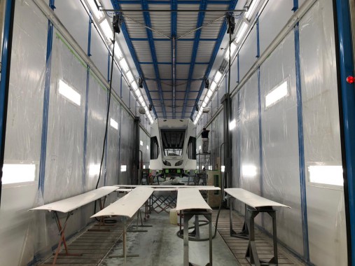 Окрасочно-сушильная камера для трамвайных вагонов SPK-30.6.7 Окрасочно-сушильная камера для трамвайных вагонов SPK-30.6.7