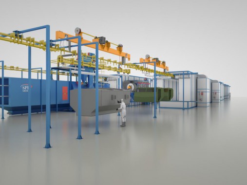 Линия подготовки и окраски поверхности для спецтехники SPK Линия подготовки и окраски поверхности для спецтехники SPK GROUP