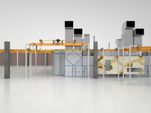 Линия окраски и сушки деталей кузовов спецтехники SPK Линия окраски и сушки деталей кузовов спецтехники SPK GROUP
