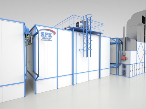 Линия окраски крупногабаритных деталей сельскохозяйственных машин SPK Линия окраски крупных деталей с/х техники от SPK GROUP