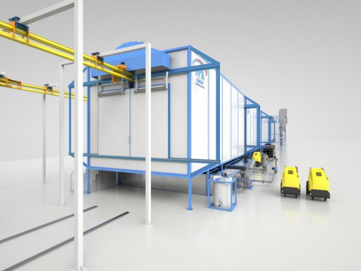 Линия окраски крупногабаритных деталей сельскохозяйственных машин SPK Линия окраски крупных деталей с/х техники от SPK GROUP