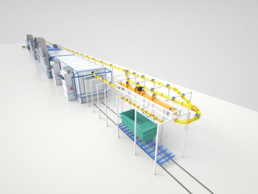 Линия окраски крупногабаритных деталей сельскохозяйственных машин SPK Линия окраски крупных деталей с/х техники от SPK GROUP