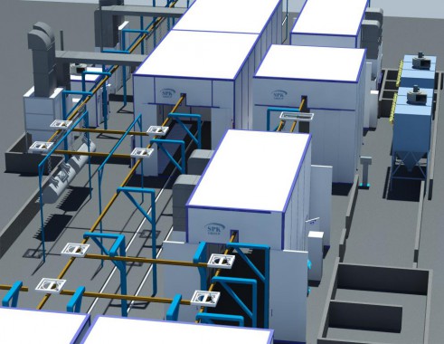 Линия подготовки, покраски и сушки для деталей с/х техники SPK GROUP