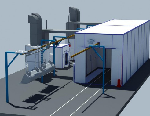 Линия подготовки, покраски и сушки для деталей с/х техники SPK GROUP