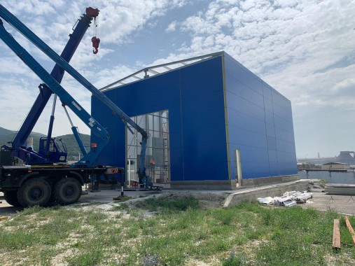 Уличная камера окраски и сушки для нефтяного оборудования SPK-15.6.7, г. Новороссийск Уличная окрасочно-сушильная камера для нефтяного оборудования SPK GROUP