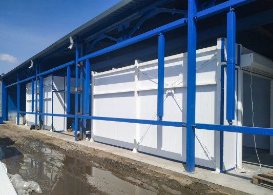 Комплекс проходных камер для дробеструйной очистки поверхности, покраски и сушки SPK, г. Новокузнецк Комплекс проходных камер для дробеструйной очистки поверхности, покраски и сушки SPK, г. Новокузнецк