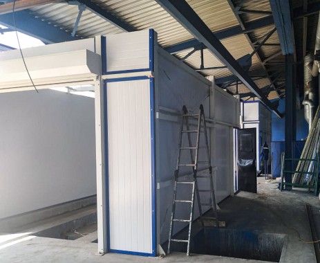 Комплекс проходных камер для дробеструйной очистки поверхности, покраски и сушки SPK, г. Новокузнецк Комплекс проходных камер для дробеструйной очистки поверхности, покраски и сушки SPK, г. Новокузнецк