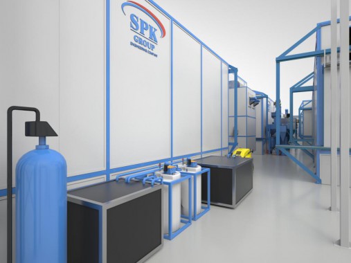 Линия окраски жидкими ЛКМ Линия для окраски жидкими красками от SPK GROUP для сельхозтехники