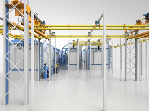 Линия окраски жидкими ЛКМ Линия для окраски жидкими красками от SPK GROUP для сельхозтехники