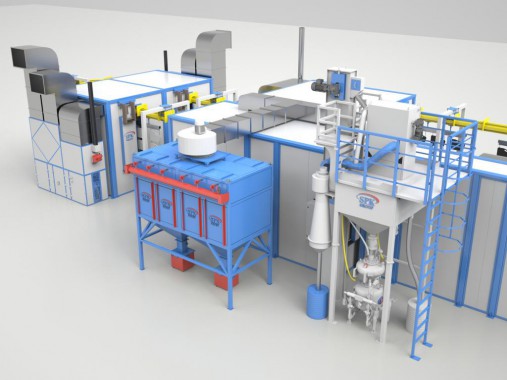 Линия подготовки и покраски SPK GROUP для деталей тракторов