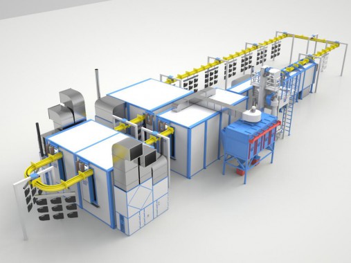 Линия подготовки и покраски SPK GROUP для деталей тракторов