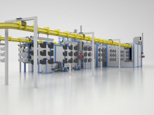 Линия подготовки и покраски SPK GROUP для деталей тракторов