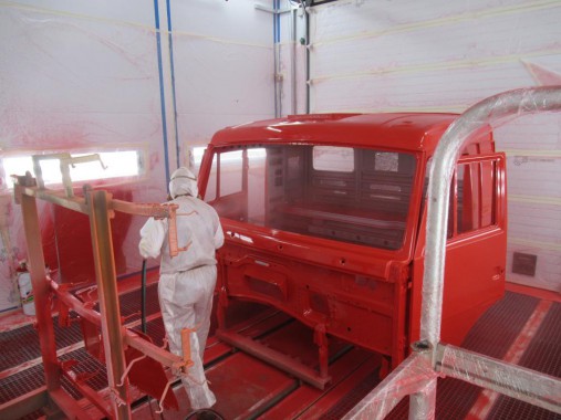 Линия окраски кабин грузовых автомобилей SPK Камера окраски для кабин грузовых автомобилей SPK GROUP