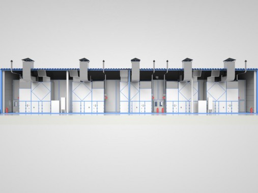 Уличная окрасочно-сушильная камера для крановой техники SPK-40.6.6 Уличная окрасочно-сушильная камера для крановой техники SPK GROUP