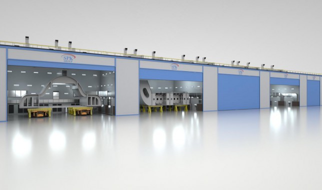 Комплект оборудования SPK для дробеструйной обработки и покраски блоков судов Комплект оборудования SPK GROUP для дробеструйной обработки и покраски блоков судов