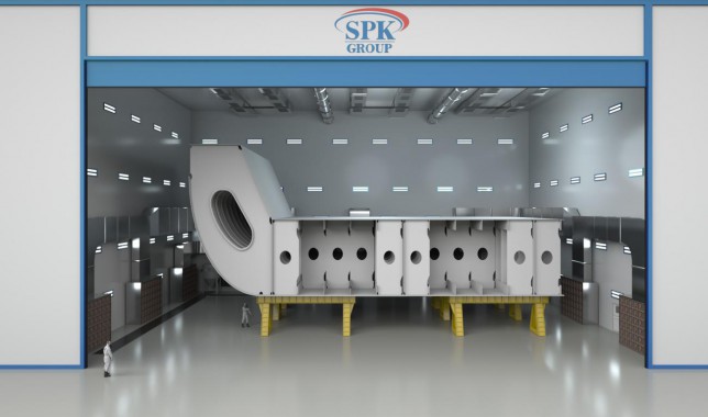 Комплект оборудования SPK для дробеструйной обработки и покраски блоков судов Комплект оборудования SPK GROUP для дробеструйной обработки и покраски блоков судов