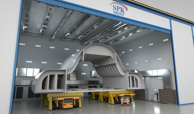 Комплект оборудования SPK для дробеструйной обработки и покраски блоков судов Комплект оборудования SPK GROUP для дробеструйной обработки и покраски блоков судов