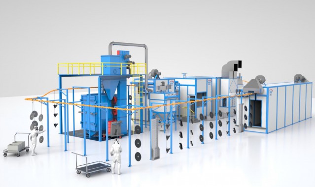 Автоматическая конвейерная линия для подготовки и окраски деталей сельхозтехники SPK Автоматическая линия подготовки и окраски SPK GROUP для деталей сельхозтехники