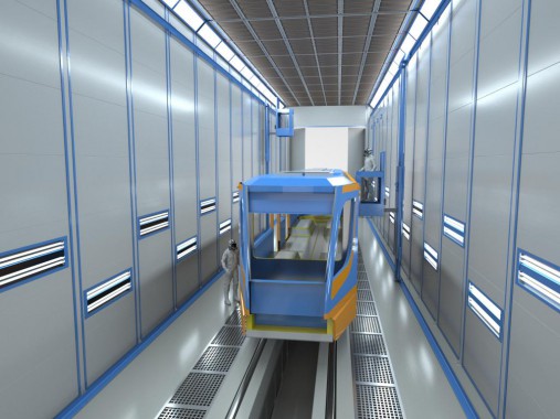 Комплекс подготовки и покраски для трамвайных вагонов SPK Комплекс для трамвайных вагонов от СПК