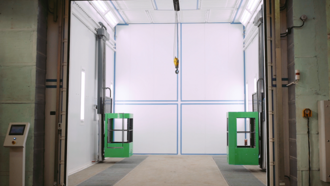 Покрасочно-сушильные камеры SPK-SCB-8.6.6 и SPK-SCB-8.5.5 для кузовов дорожной техники, г. Смоленск Покрасочно-сушильные камеры SPK GROUP для кузовов дорожной техники