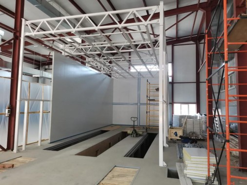 Двухсекционная покрасочно-сушильная камера SPK GROUP для спецтехники