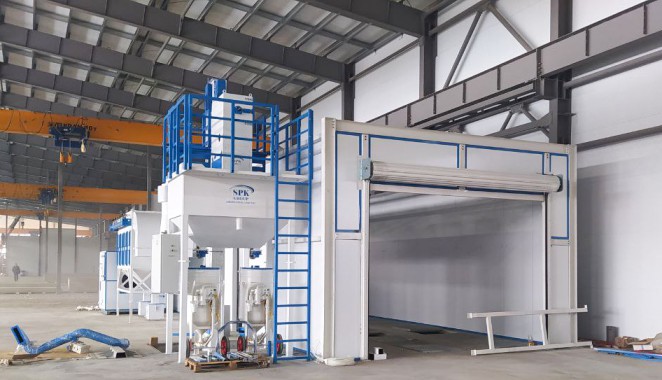 Дробеструйная и окрасочно-сушильная камеры SPK для трубопроводов, г. Курск Дробеструйная и окрасочно-сушильная камеры SPK GROUP для трубопроводов