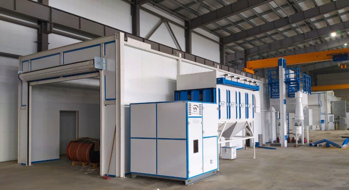 Дробеструйная и окрасочно-сушильная камеры SPK для трубопроводов, г. Курск Дробеструйная и окрасочно-сушильная камеры SPK GROUP для трубопроводов