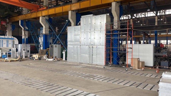 Зона открытой окраски SPK-OPSS-18.21.7 и дробеструйная камера SPK-SBB-15.5, г. Омск Зона открытой окраски SPK-OPSS-18.21.7 и дробеструйная камера SPK-SBB-15.5, г. Омск