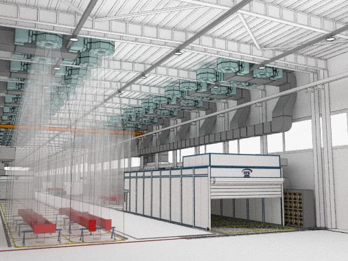 Окрасочный комплекс. Зона открытой окраски SPK-72.6.10, мобильная сушильная камера SPK-20.6.4 Окрасочный комплекс. Зона открытой окраски SPK GROUP