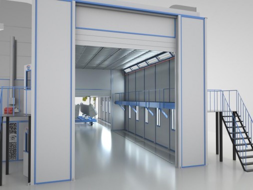 Камера окраски роботом компонентов сельхозтехники SPK Камера для окраски деталей сельхозтехники SPK GROUP