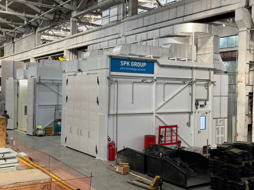 Окрасочно-сушильная камера SPK-7.5.4 и моечная камера SPK-7.5.4, Челябинская обл. Фото окрасочной и моечной камер для сельхозтехники SPK GROUP