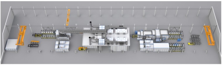 Линия роботизированной подготовки и окраски деталей самосвальной техники SPK GROUP