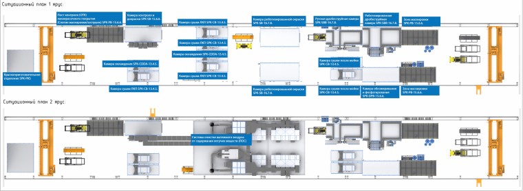 Линия роботизированной подготовки и окраски деталей самосвальной техники SPK GROUP