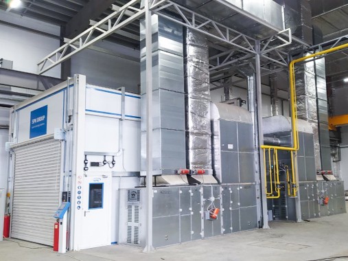 Дробеструйная и окрасочно-сушильная камеры SPK для трубопроводов, г. Курск Дробеструйная и окрасочно-сушильная камеры SPK GROUP для трубопроводов