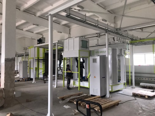 Порошковая окрасочная линия SPK с ручной транспортной системой, респ. Беларусь Порошковая окрасочная линия SPK с ручной транспортной системой, респ. Беларусь
