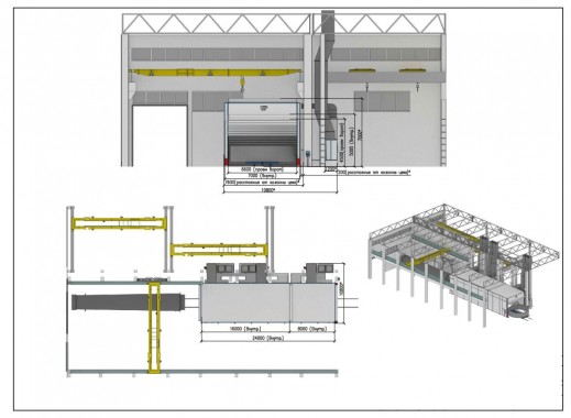 Окрасочно-сушильная камера для деталей ветрогенераторов SPK P-24.5.7 Окрасочно-сушильная камера для деталей ветрогенераторов SPK GROUP