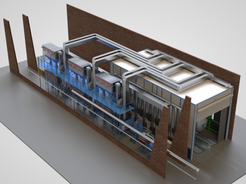 Дробеструйная камера для изделий атомной промышленности SPK-20.10.10 Дробеструйная камера для изделий атомной промышленности SPK-20.10.10 SPK GROUP