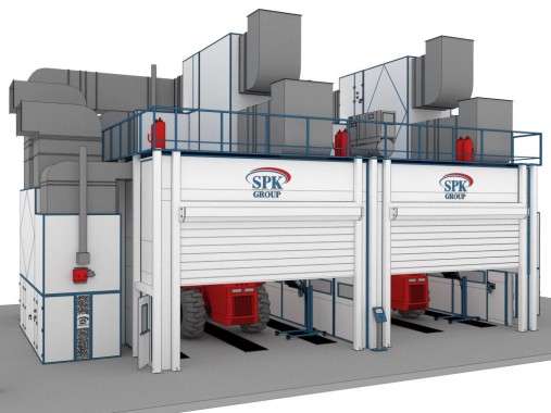 Окрасочно-сушильные камеры SPK для тракторов в сборе Камера окраски и сушки для тракторов от СПК
