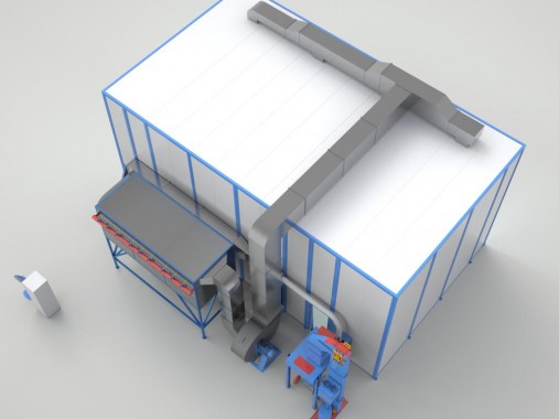 Дробеструйная камера для деталей электровозов SPK-12.6.6 Дробеструйная камера для деталей электровозов SPK GROUP