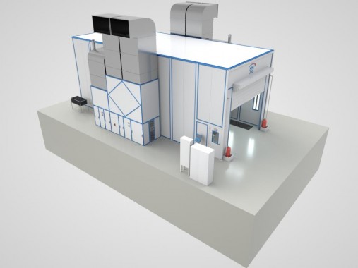 Окрасочно-сушильная камера для корпусов спецтехники SPK-14.6.6 Камера окраски корпусов военной техники SPK GROUP