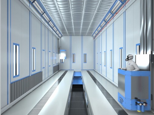 Уличная окрасочно-сушильная камера для грузовых автомобилей специального назначения SPK-15.11.8 Проект уличной окрасочно-сушильная камера для грузовых авто SPK GROUP