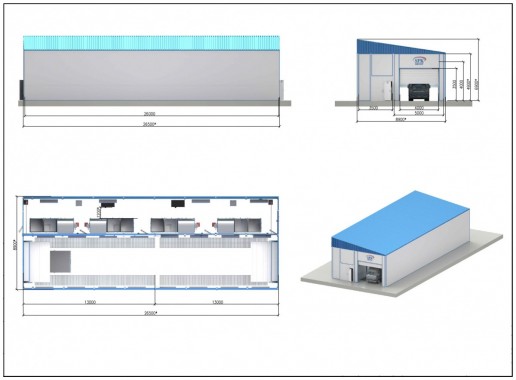 Уличная окрасочно-сушильная камера для грузовой техники SPK P-26.5.4 Уличная окрасочно-сушильная камера для грузовой техники SPK GROUP