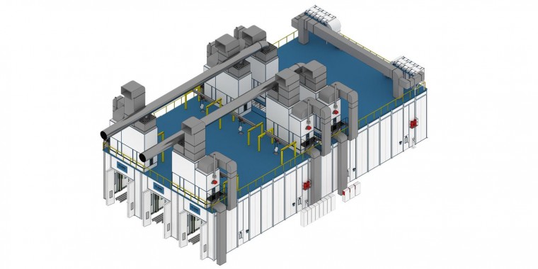 Линия SРК грунтования каркаса и окрашивания корпусов пассажирской техники Линия грунтования каркаса и окрашивания корпусов пассажирской техники SPK GROUP