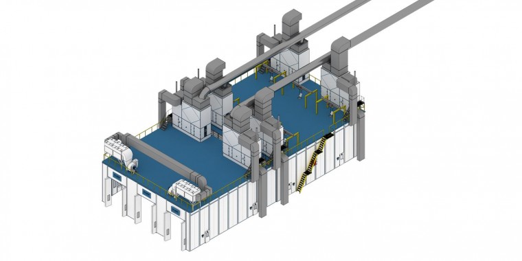 Линия SРК грунтования каркаса и окрашивания корпусов пассажирской техники Линия грунтования каркаса и окрашивания корпусов пассажирской техники SPK GROUP