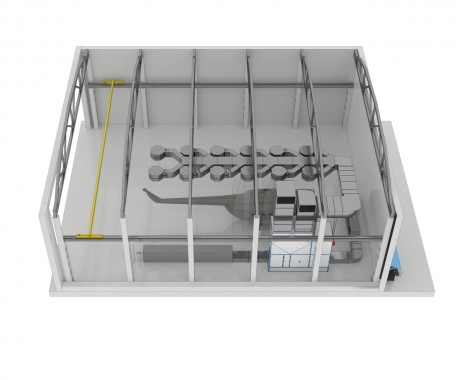 Комплекс оборудования SPK для участка окраски вертолетов Комплекс оборудования SPK GROUP для участка окраски вертолетов