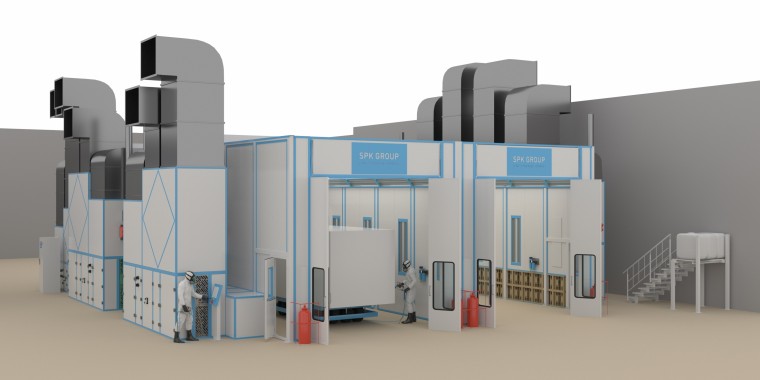 Комплекс оборудования SРК для цеха покраски для авиастроения Оборудование цеха для покраски самолетов от SPK GROUP
