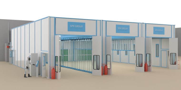 Комплекс оборудования SРК для цеха покраски для авиастроения Комплекс оборудования SРК для цеха покраски для авиастроения